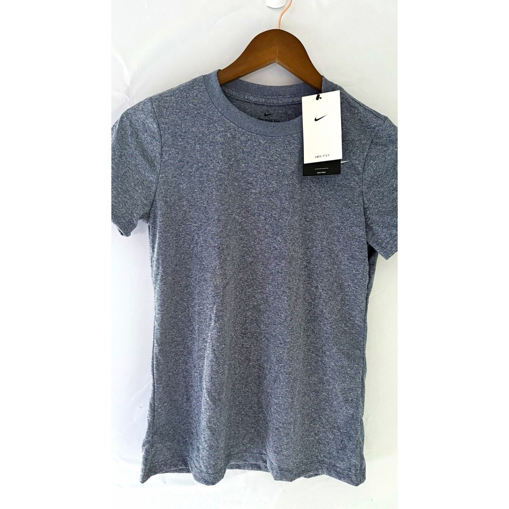 Nike Dri-FIT womens Heathered Gray Moisture Wicking Crew Neck Tee Size xs
